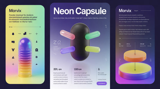 Promotional graphic for Morvix Neon Capsule with colorful design elements.