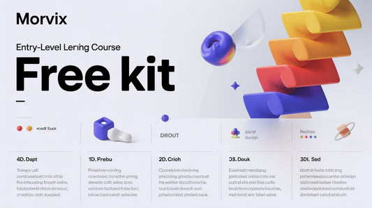 Morvix free learning kit with colorful geometric shapes on a white background