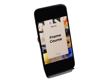 Smartphone displaying a course on a white background